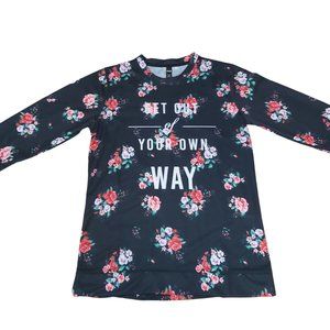 Black floral Long sleeve blouse.